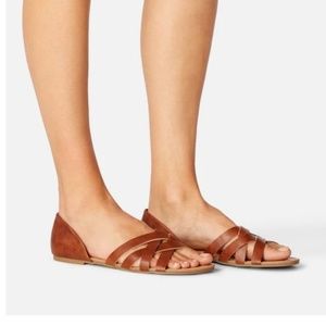 NWT JustFab leather sandals/flats